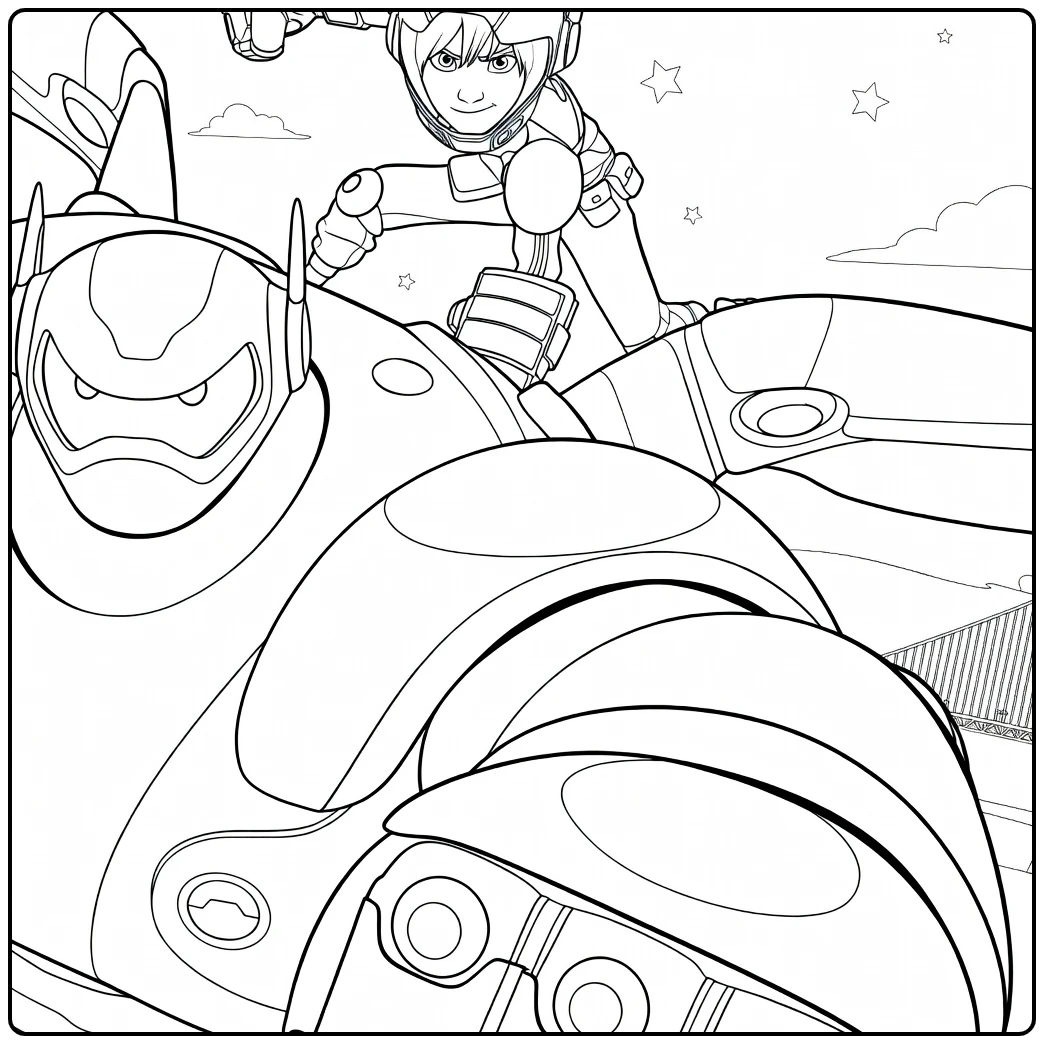 big Hero 6 Hiro and Baymax Adventure coloring page