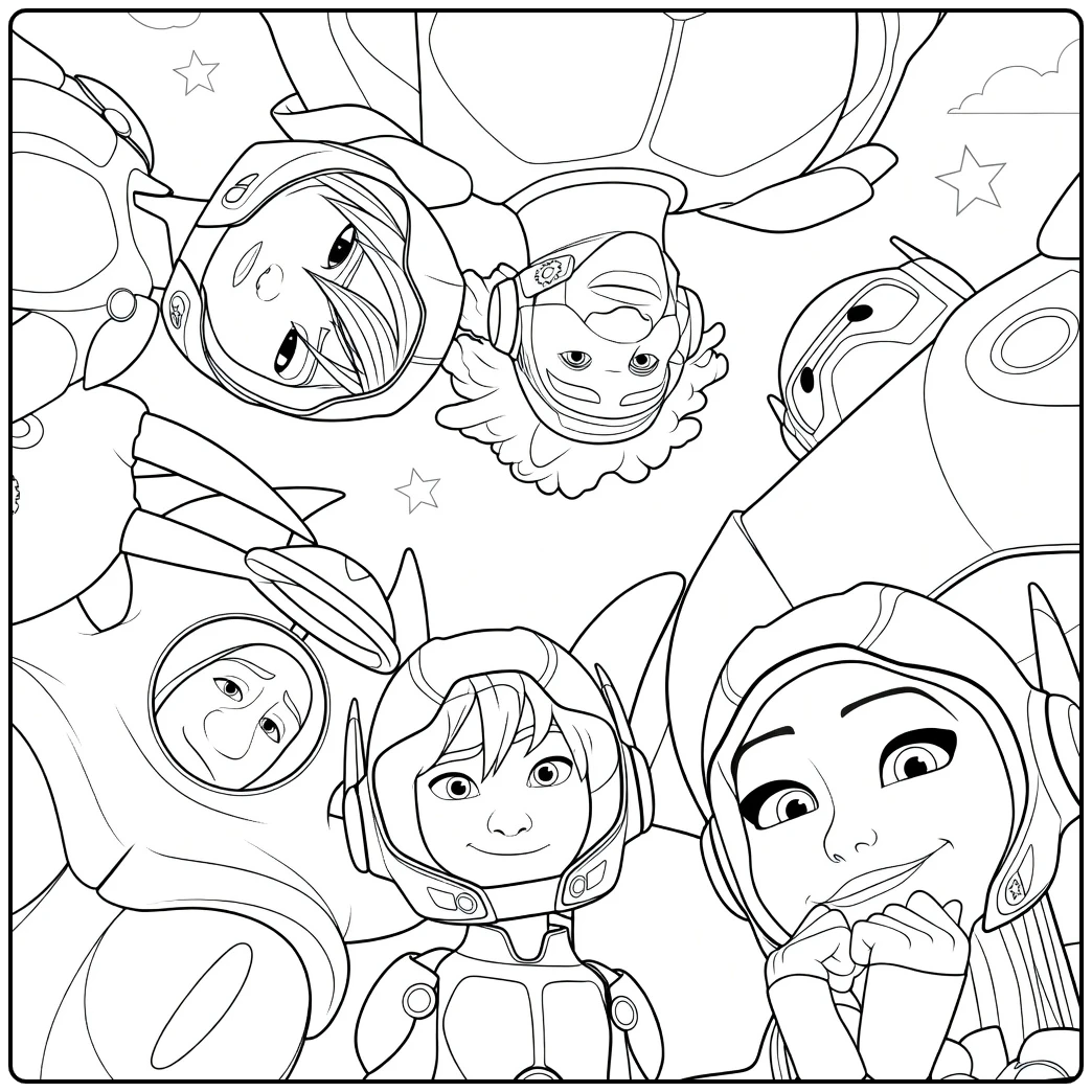 big Hero 6 Superhelden Space Adventure coloring page