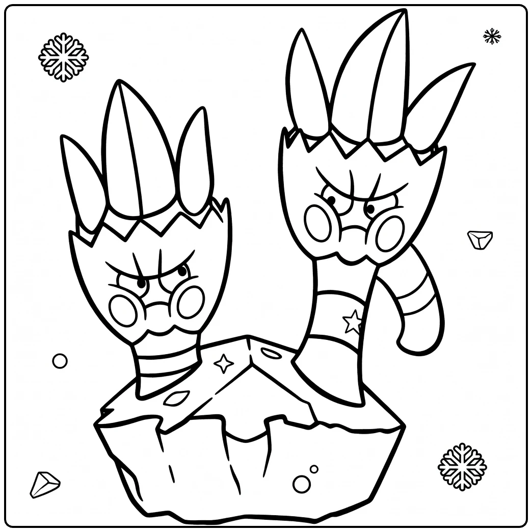 Binacle in Wintry Ice Setting Snow coloring page