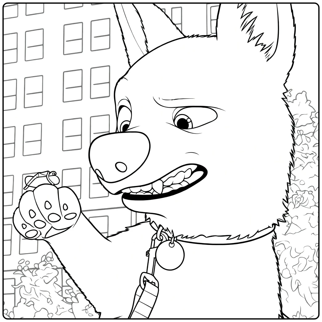 bolt Hond and Speeltje for Gebouw coloring page
