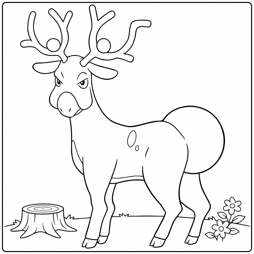 angry stantler coloring page Pokemon in natuur