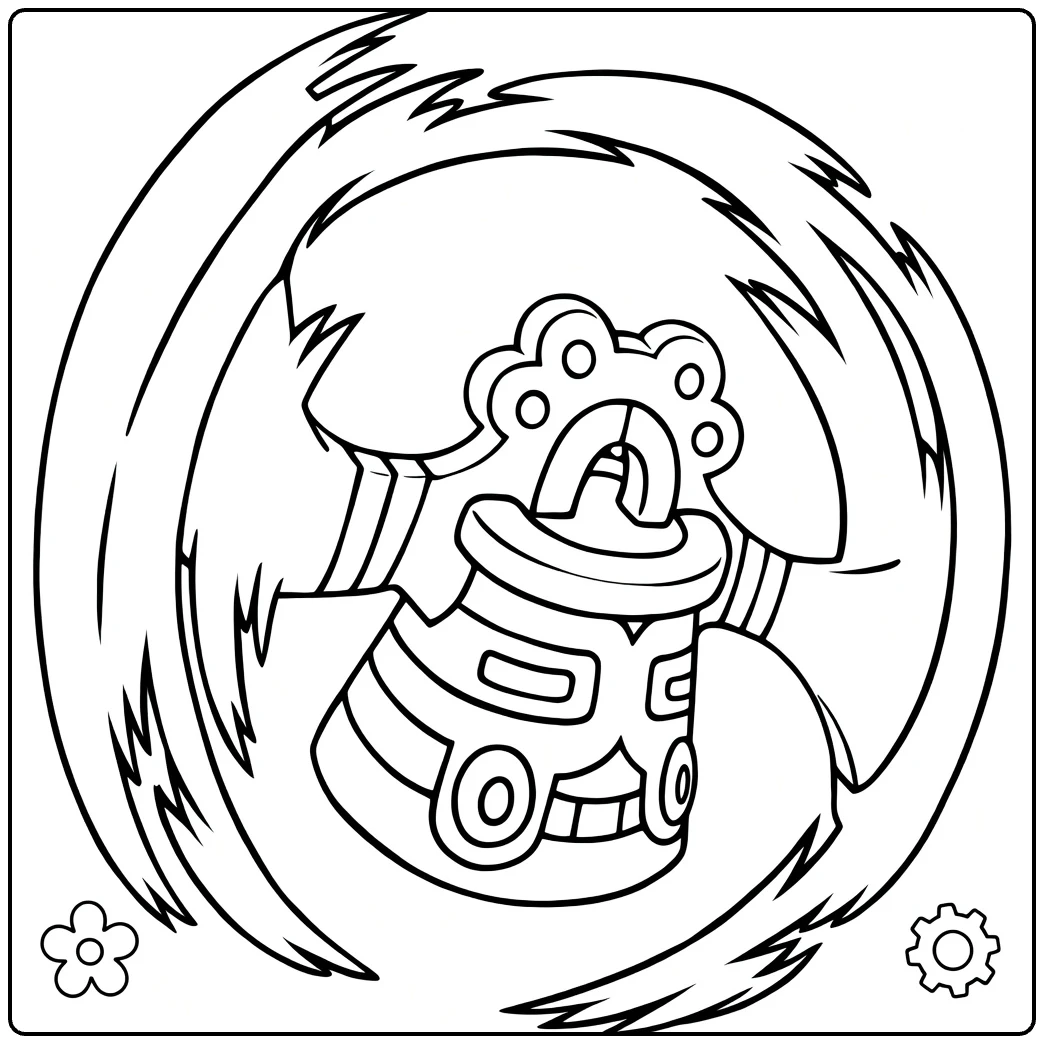 bronzong coloring page kleur the mystieke bel Pokemon