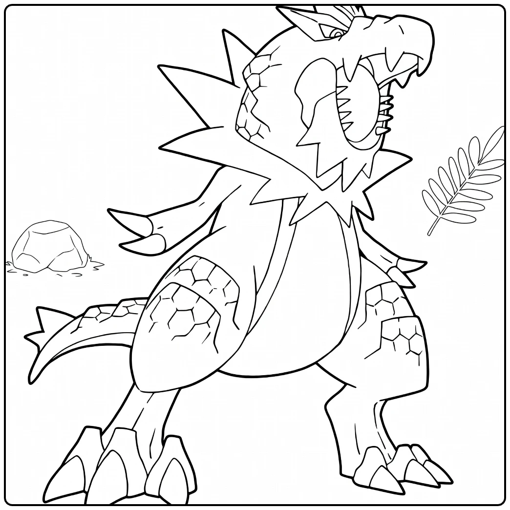 Roaring Tyrantrum Crystals coloring page