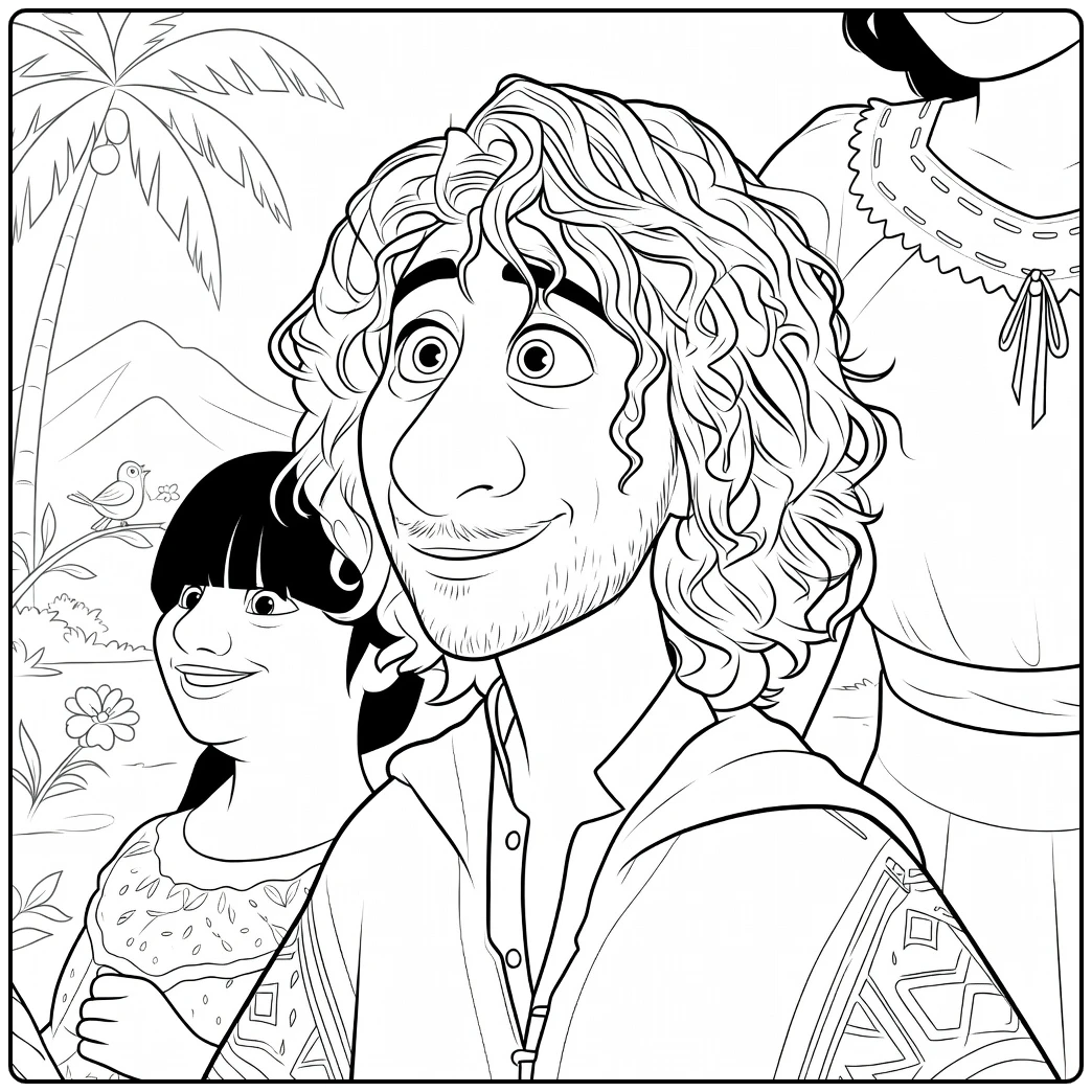 Bruno Madrigal Family Encanto Scene coloring page