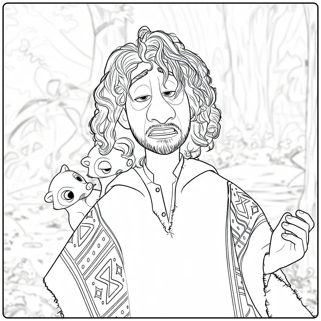Bruno Madrigal from Encanto Jungle coloring page
