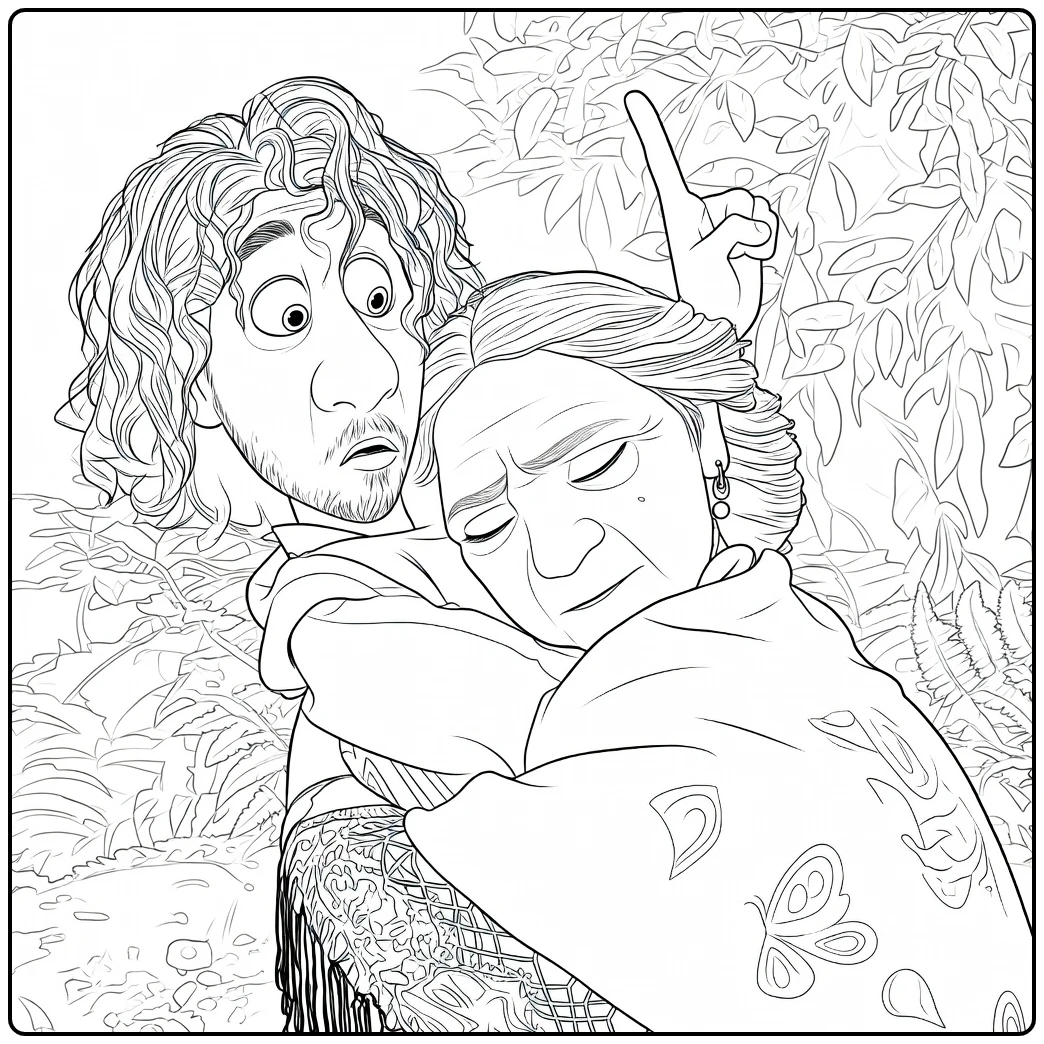 Bruno Madrigal from Encanto with Pointing Pose coloring page