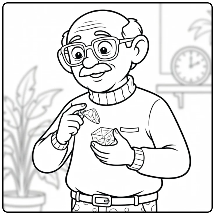bud Robinson Senior with Diamant and Kubus coloring page