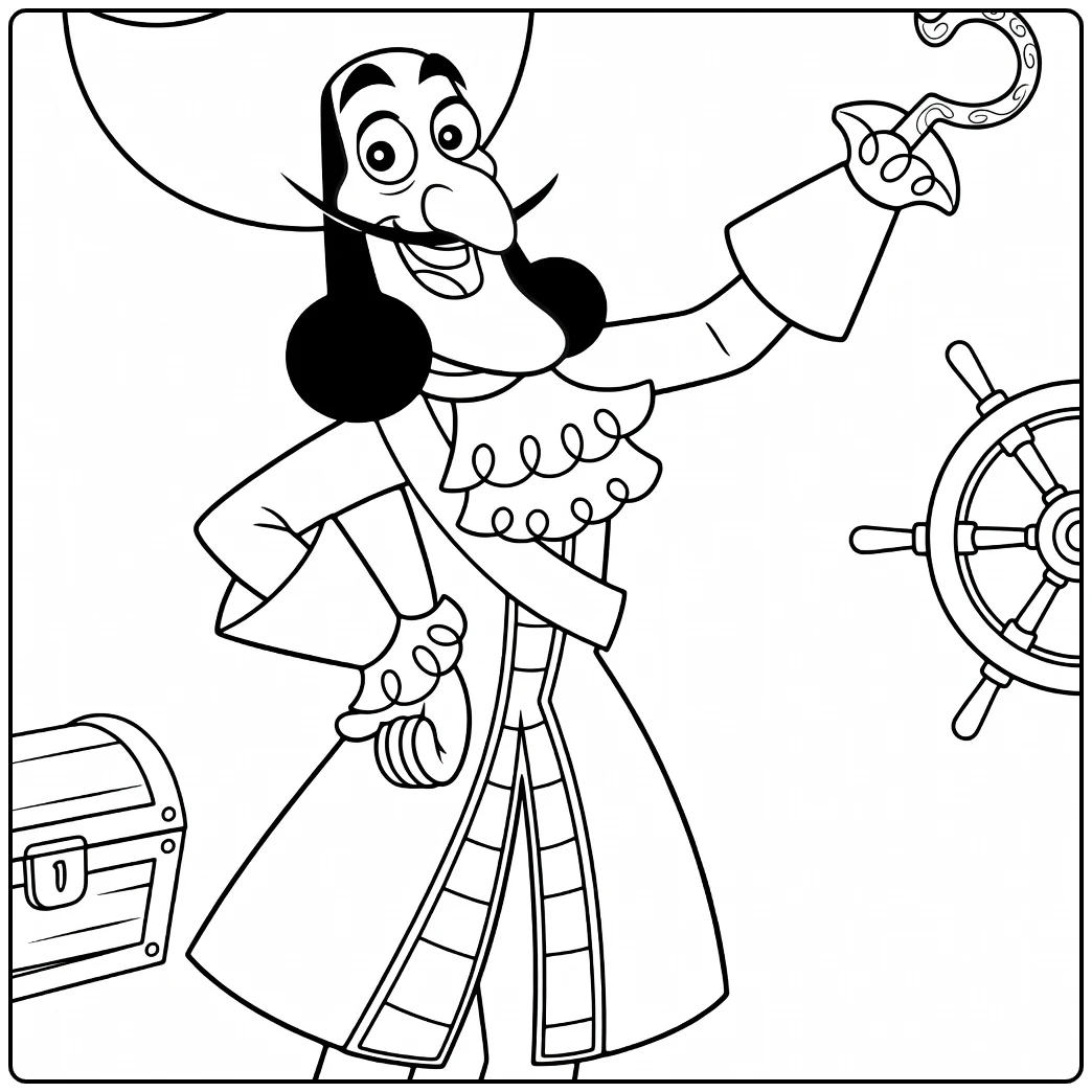 captain Hook Avontuurlijke Piraat Tekenen coloring page