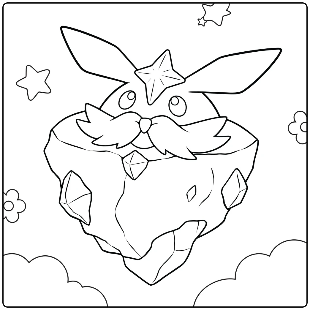 Carbink Pokemon on Crystals Boulder coloring page