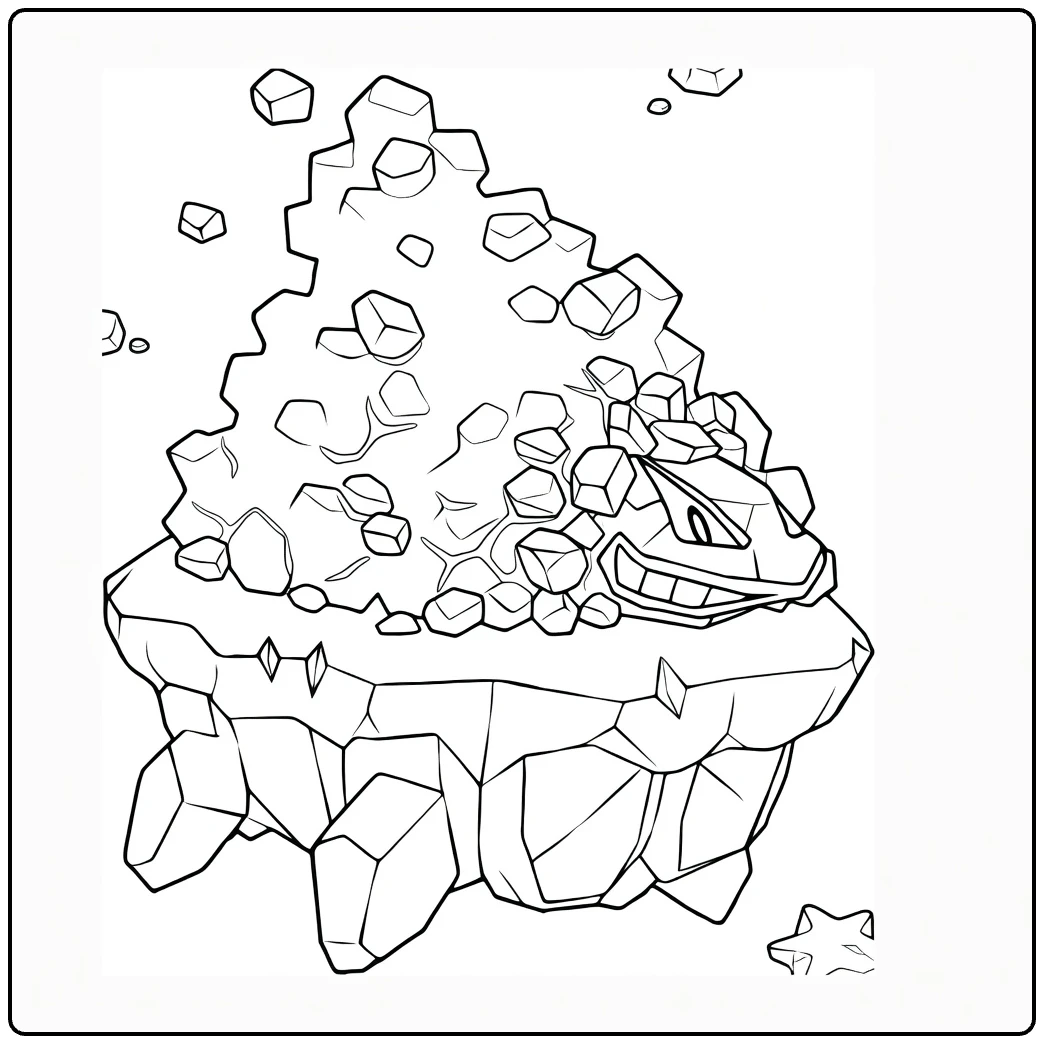 Carkol Rock Monster Pokemon coloring page