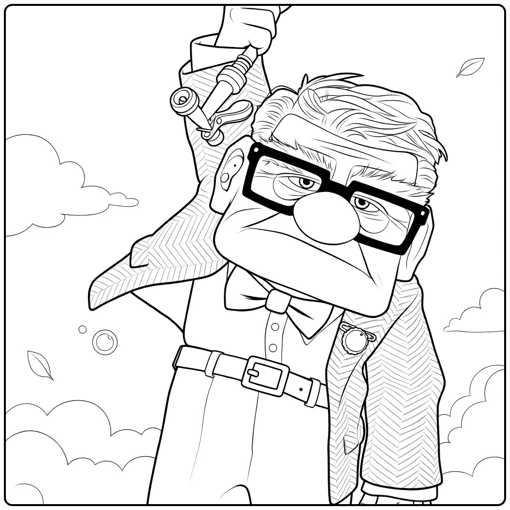 carl Fredricksen Disney Up Figure coloring page