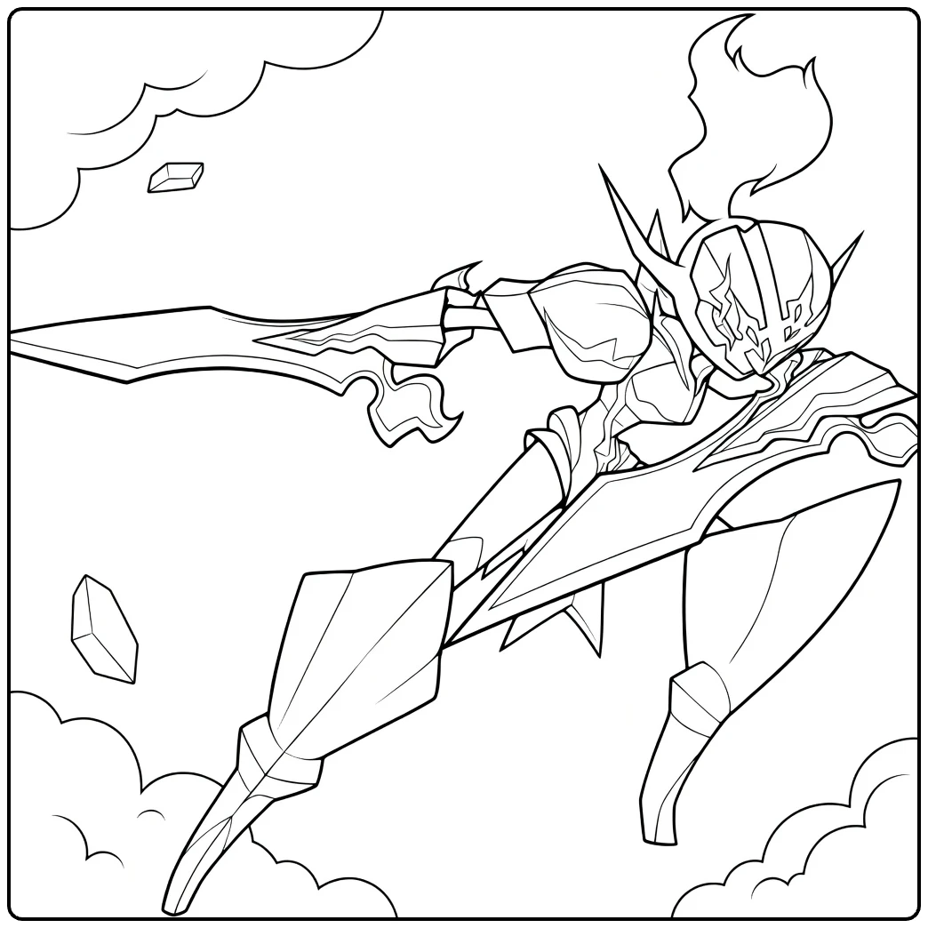 Ceruledge in Dynamic Battle Pose coloring page