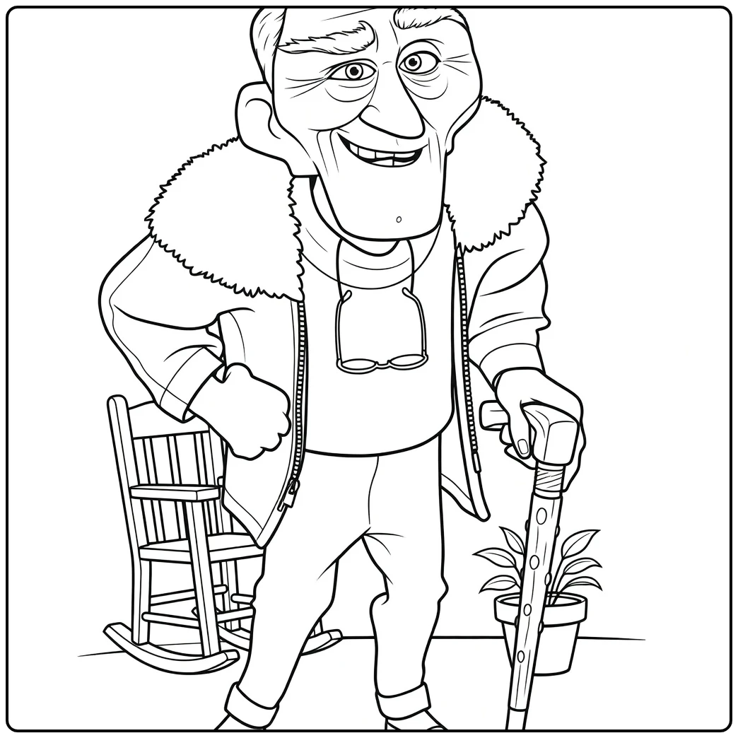 charles Muntz the Oude Avonturier coloring page