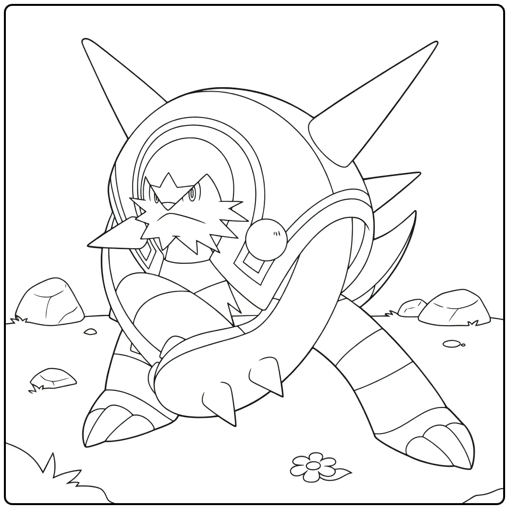 Chesnaught Growling Armored Pokemon coloring page