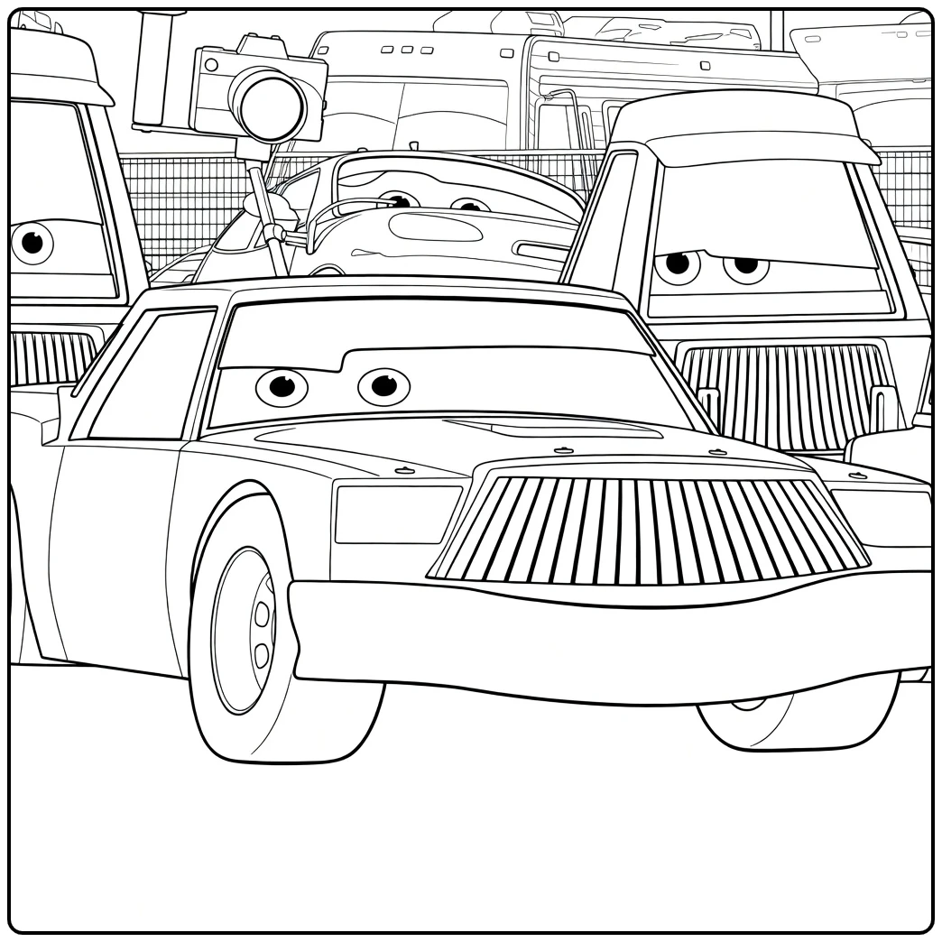 chick Hicks Trucks and Hek coloring page