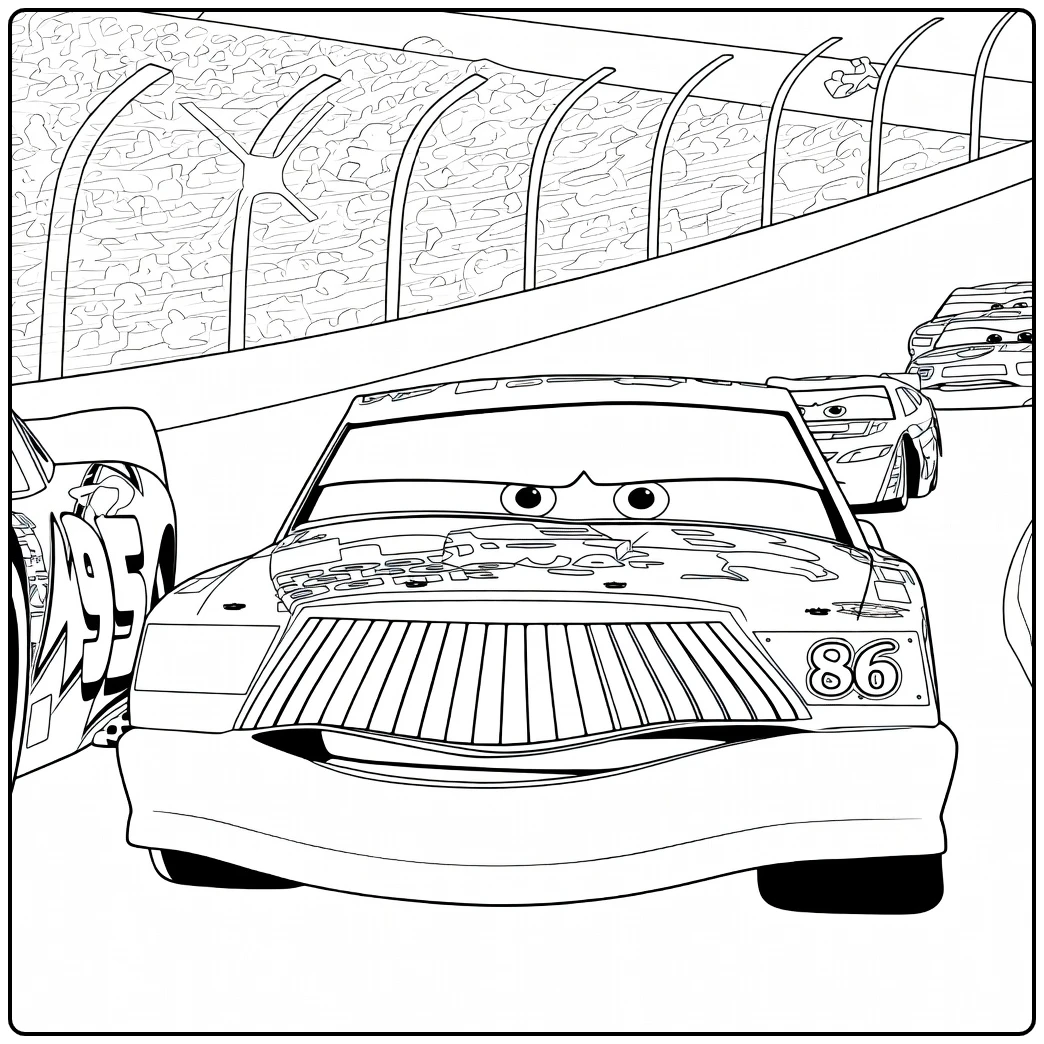 chick Hicks from Cars on Volle Track coloring page