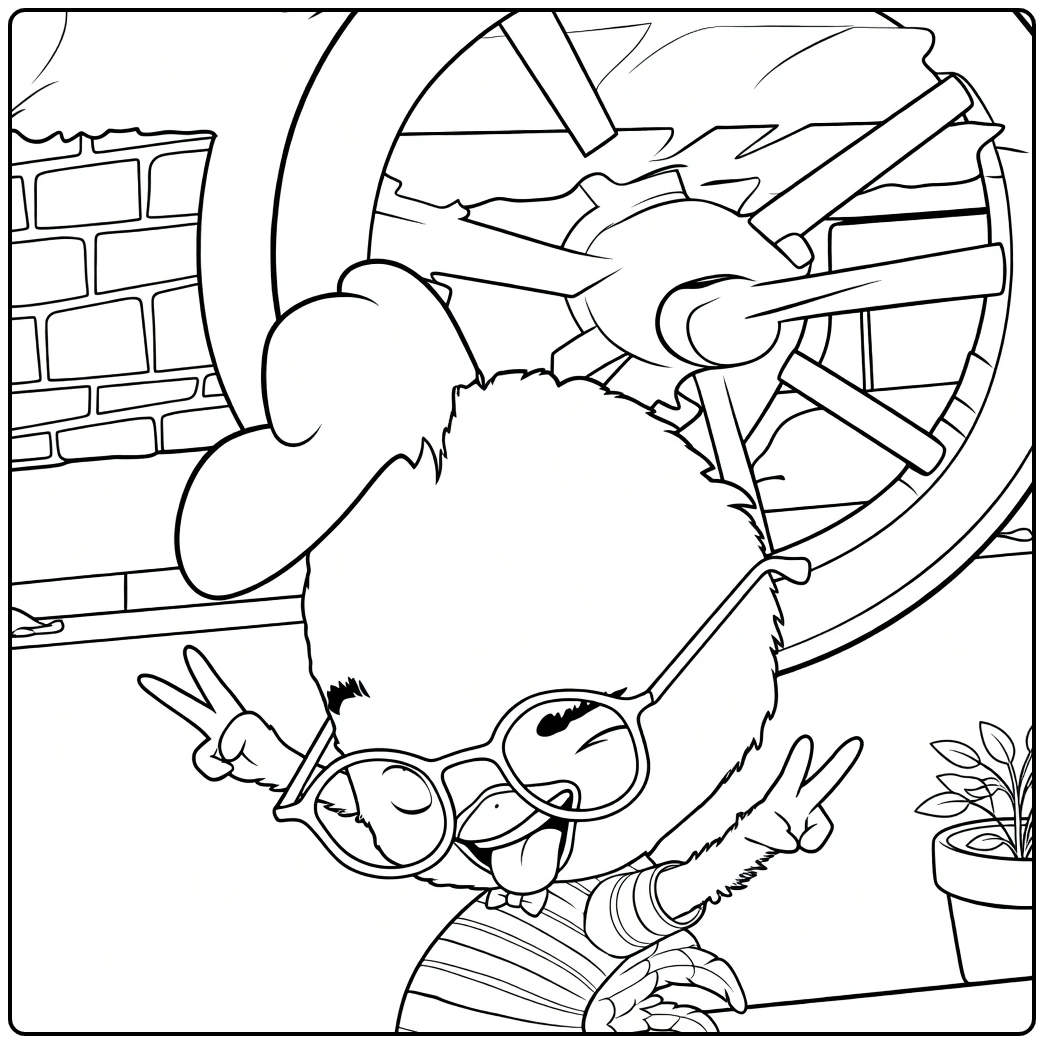 chicken Little Funny Chicken Posing coloring page