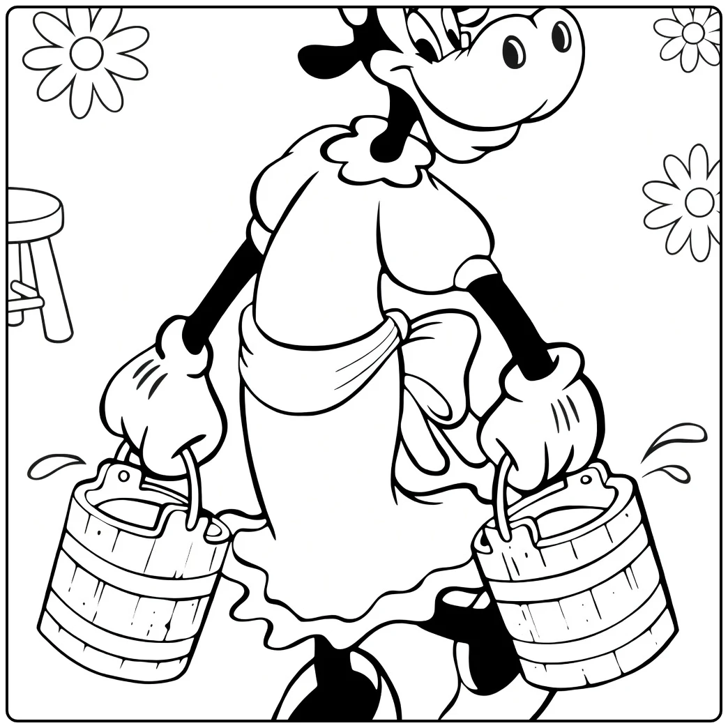 clarabelle Cow Disney Koe with Emmers coloring page