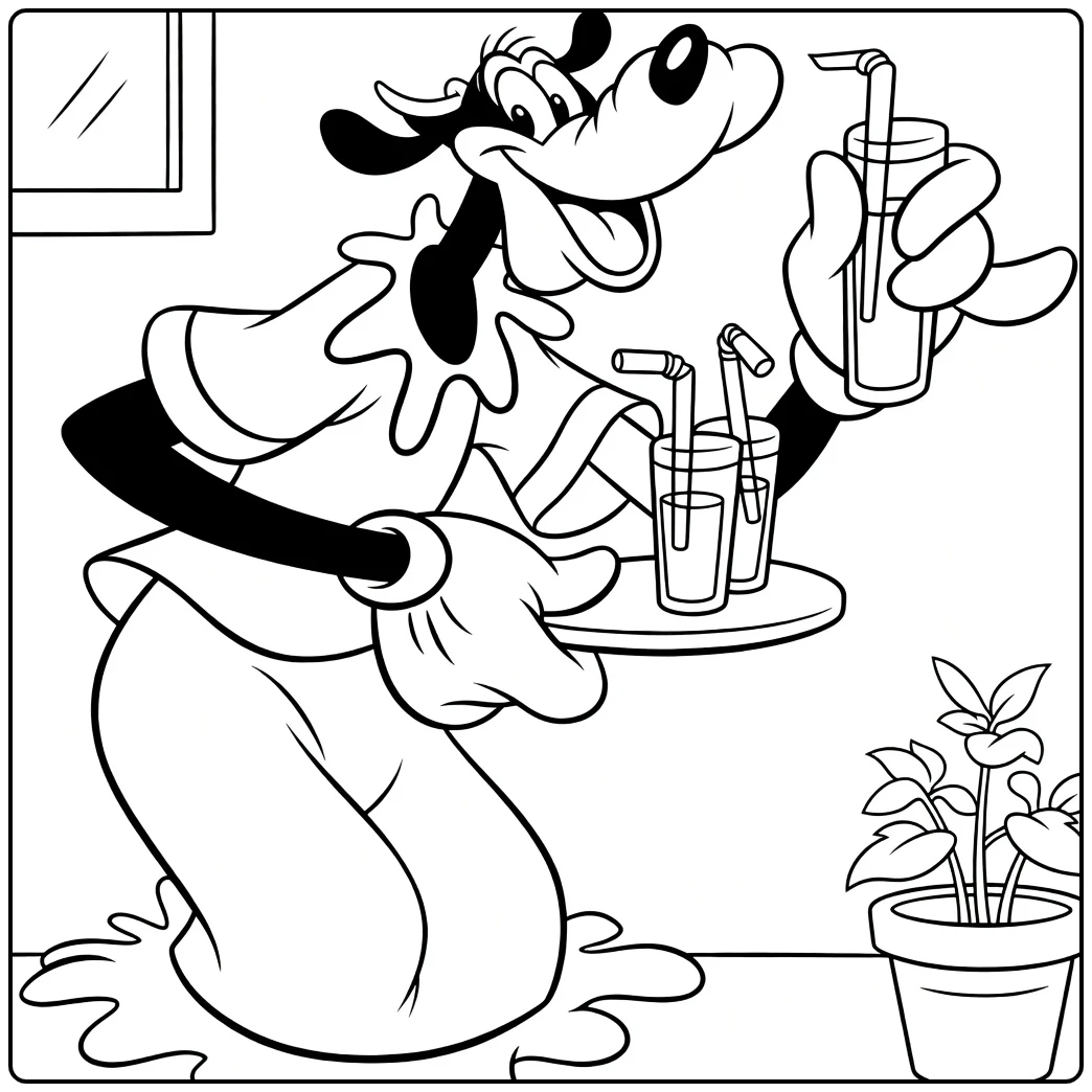 clarabelle Cow Disney Koe Serveert Drankjes coloring page