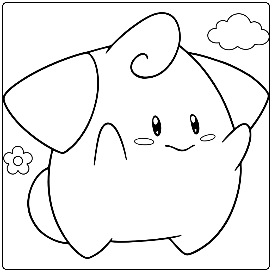 Waving Cleffa coloring page