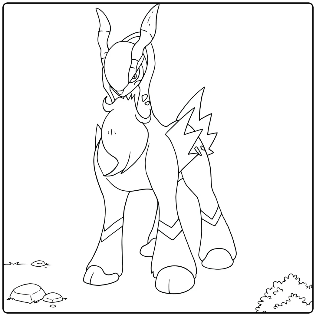Cobalion Legendary Iron Pokemon coloring page