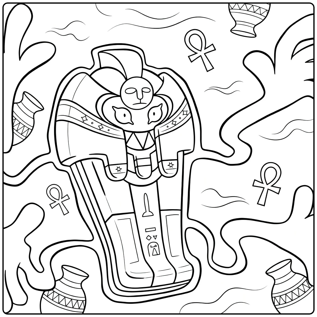 Cofagrigus Ghost Pokemon Sarcophagus coloring page