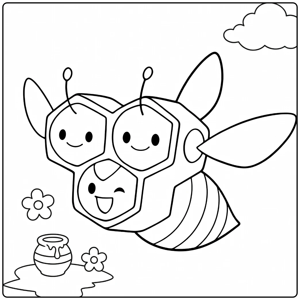 Combee Flying with Dripping Honey coloring page