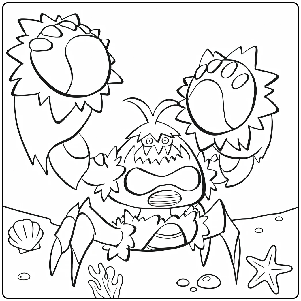 Crabominable for Kids Tough Sea Crab Pokemon coloring page