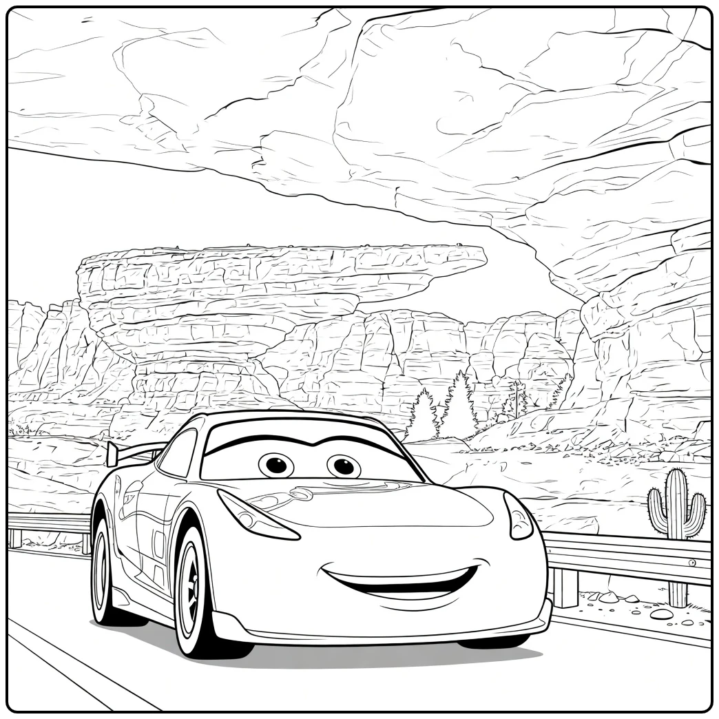 cruz Ramirez Canyons Desert coloring page