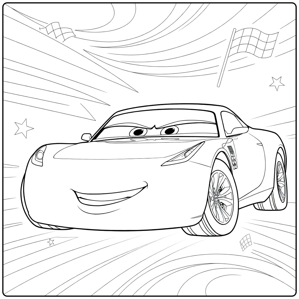 cruz Ramirez in Raceactie coloring page