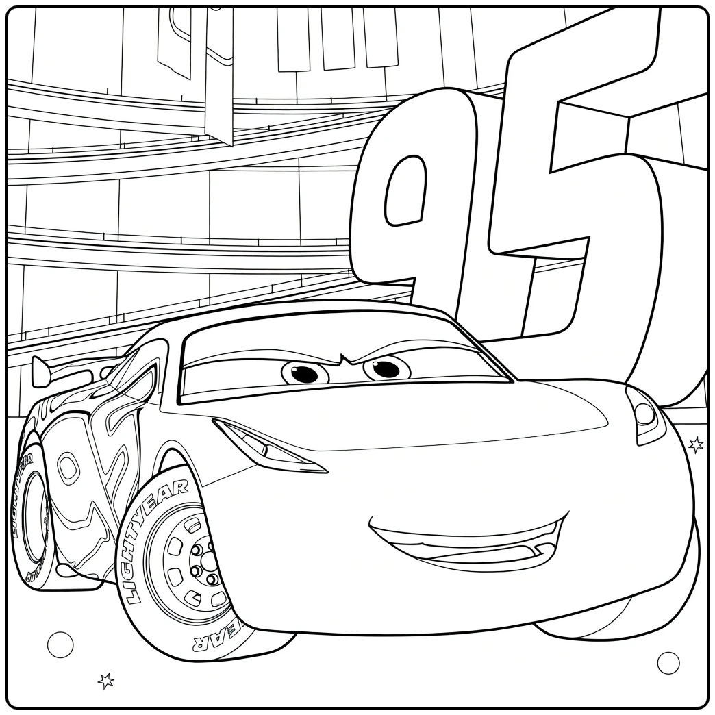 cruz Ramirez in Racestadium Nr 95 coloring page