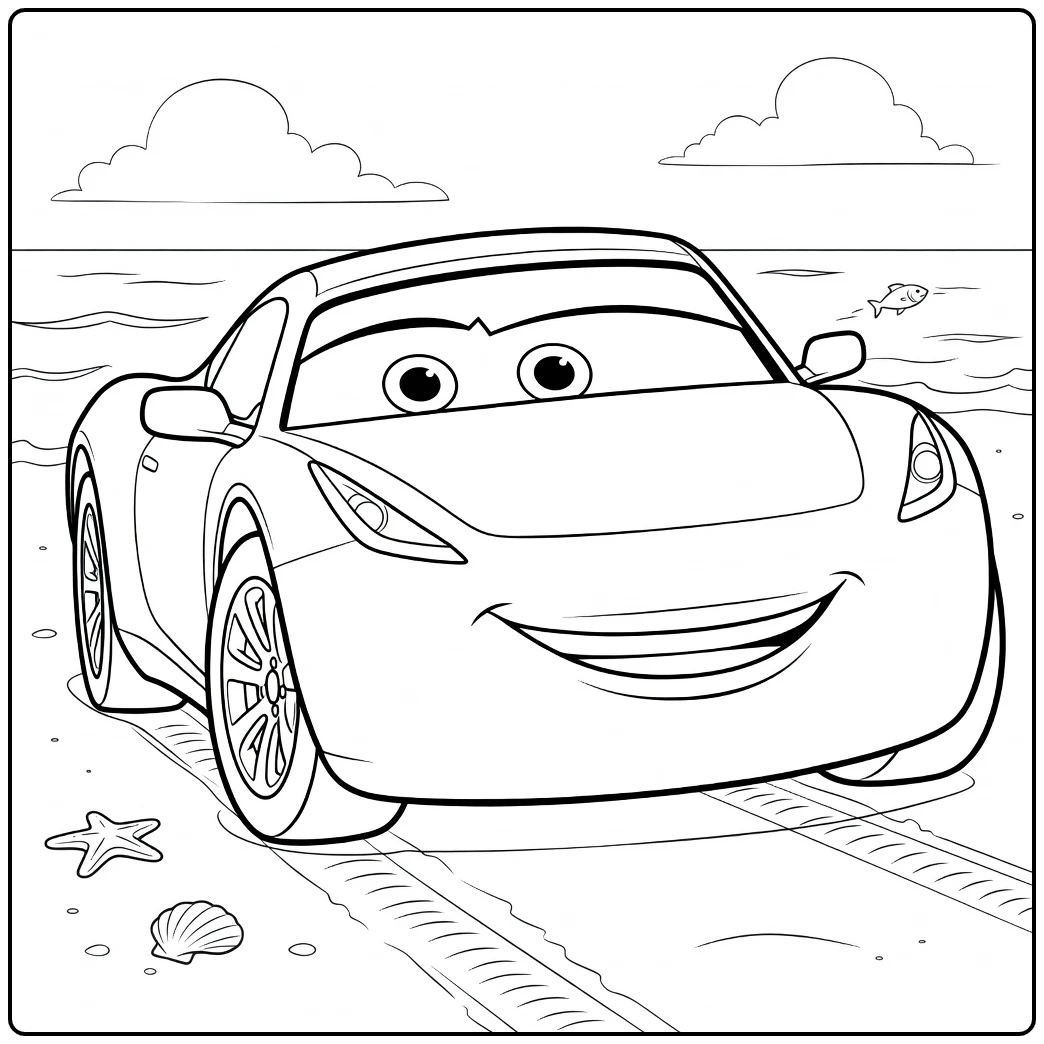 cruz Ramirez Cheerful Car at Zee coloring page
