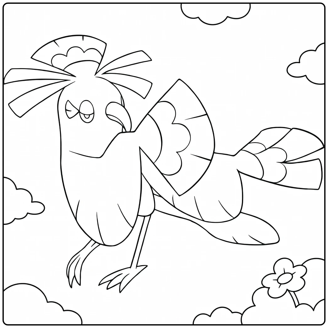 Dancing Oricorio Sensu Style for Kids coloring page