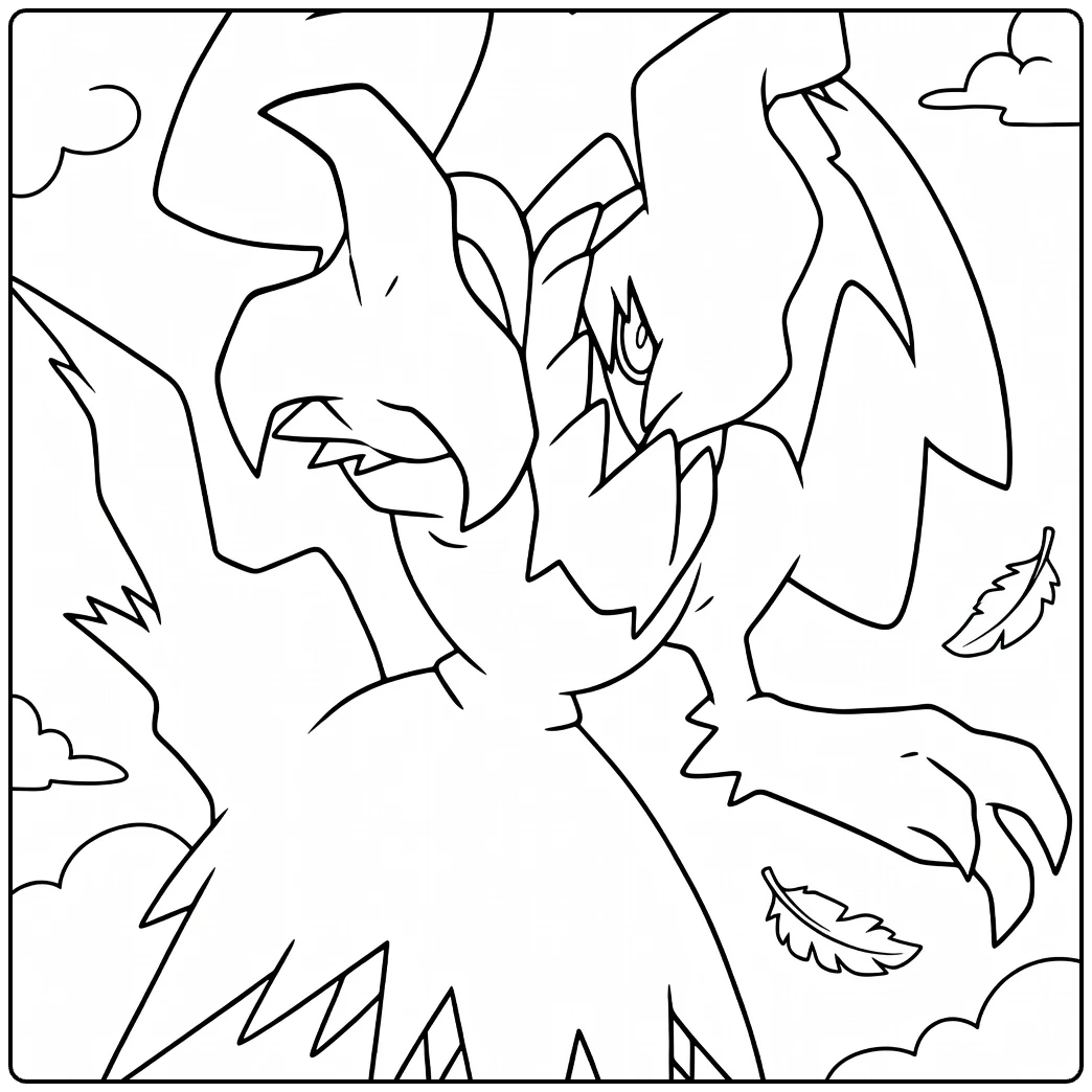 Darkrai for Fans Tough and Scary Design coloring page