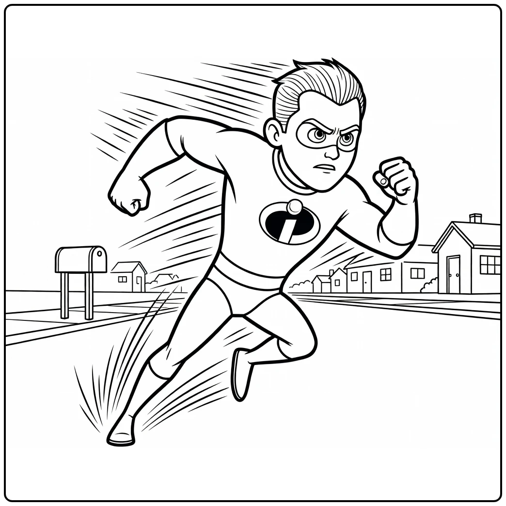 dash Parr Fast Race Door the Buurtstraat coloring page