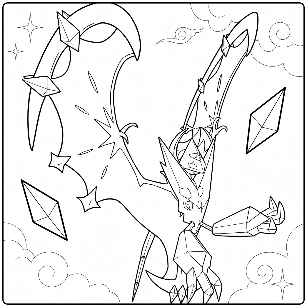 Dawn Wings Necrozma Pokemon Fans coloring page