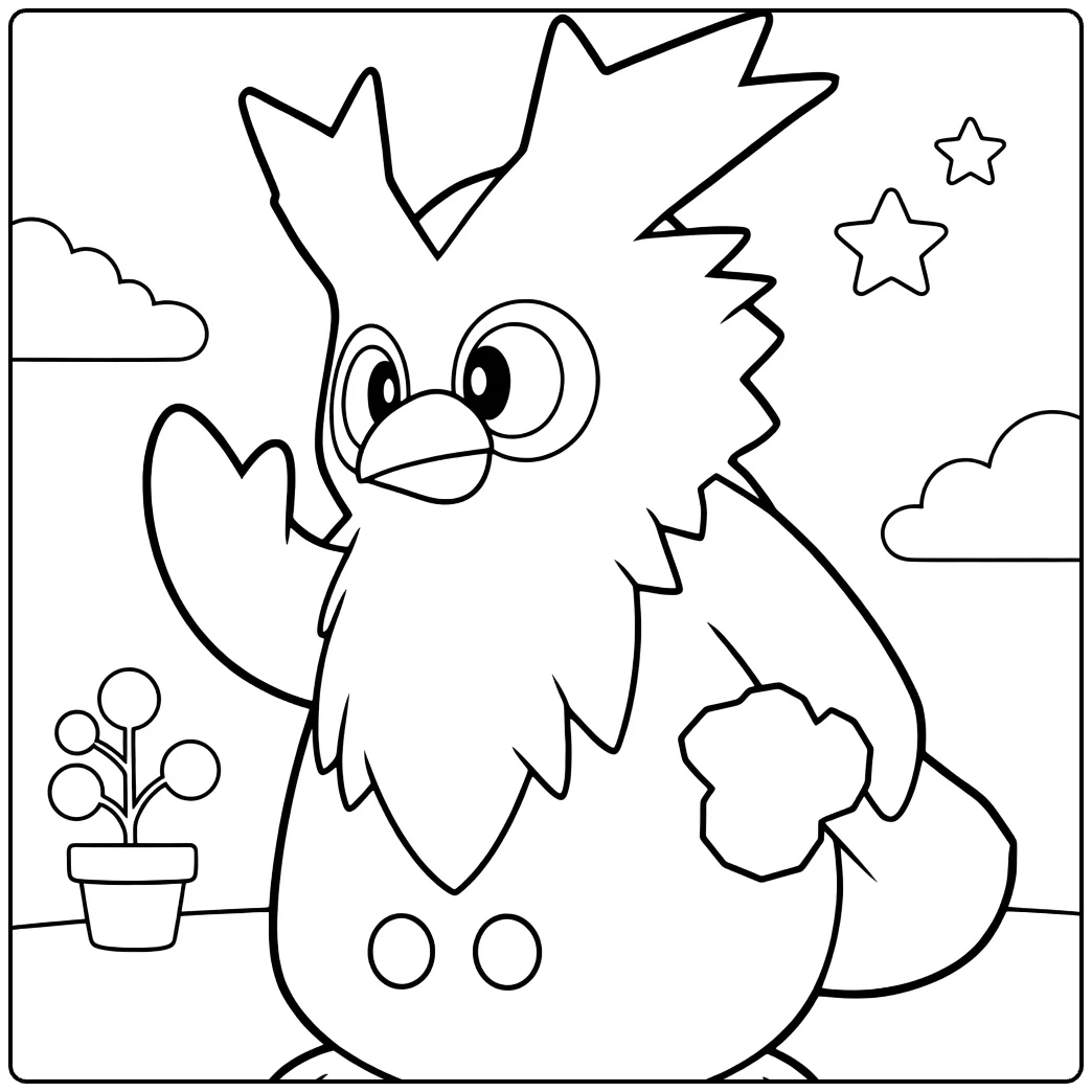 Delibird Fun Waving Pokemon coloring page