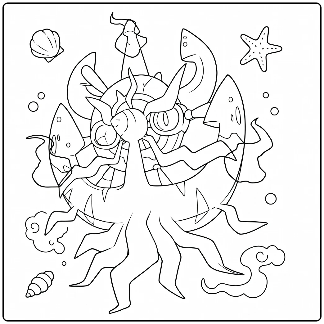 Dhelmise Pokemon Sea Adventure coloring page