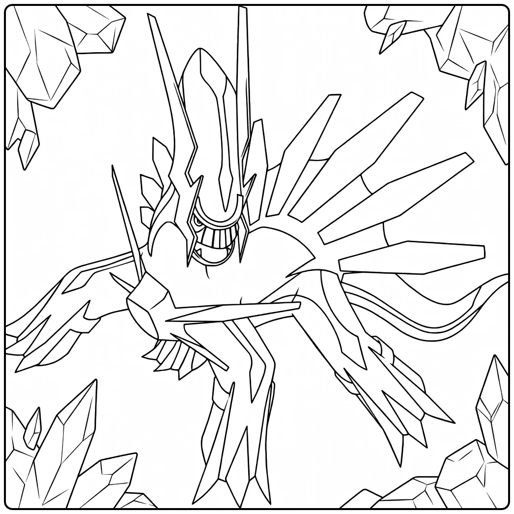 dialga coloring page tough tijd draken Pokemon