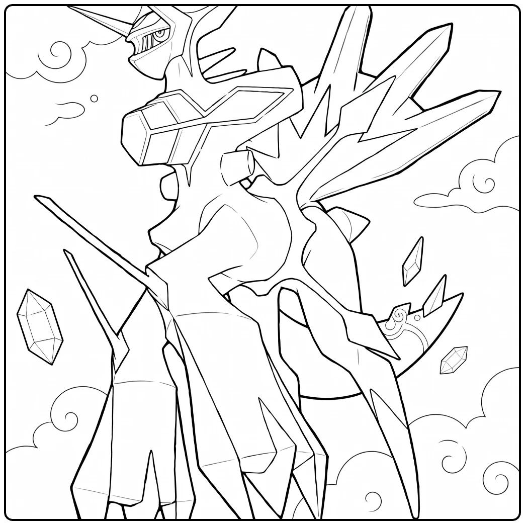 Dialga Origin Forme Pokemon Original Form coloring page