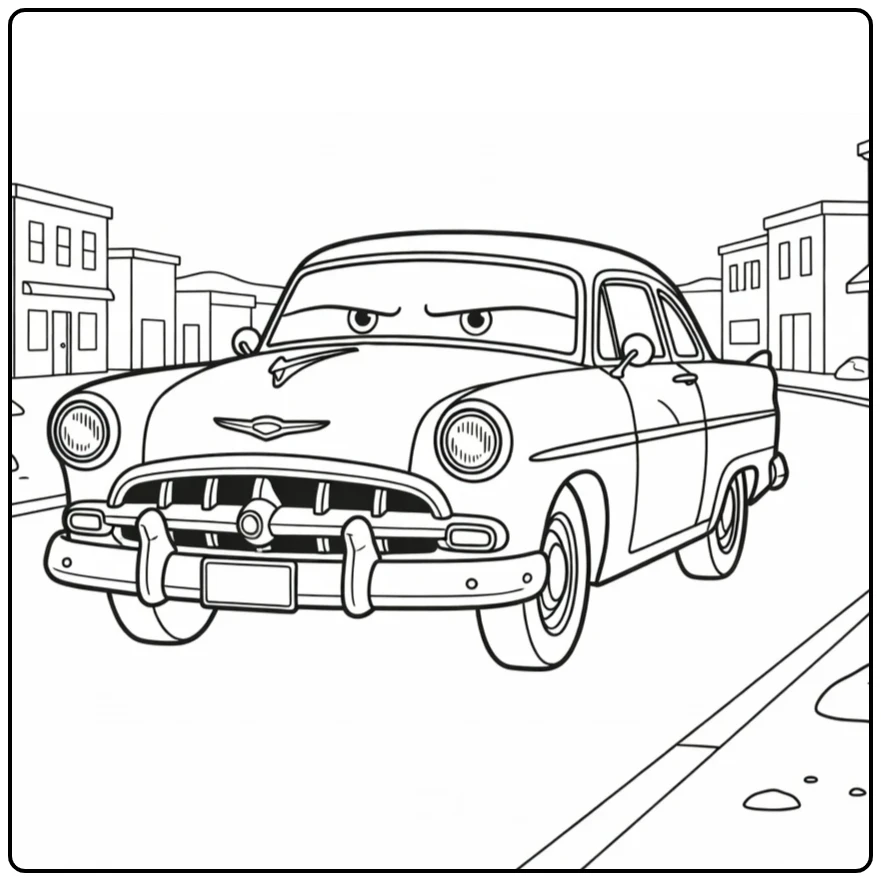 doc Hudson in Woestijnstadje coloring page