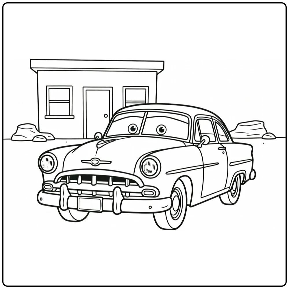 doc Hudson for Kliniek with Desert Rocks coloring page