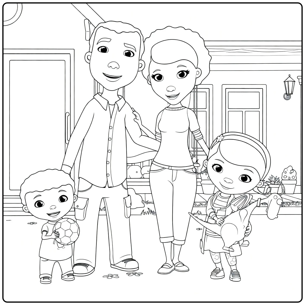 doc McStuffins Familieportret coloring page