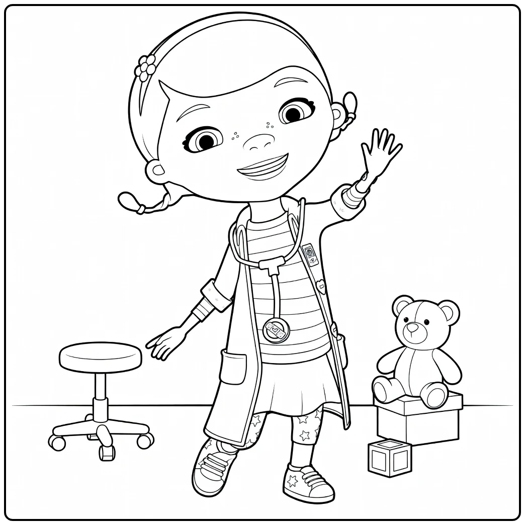 doc McStuffins Kruk and Speelgoedbeer coloring page