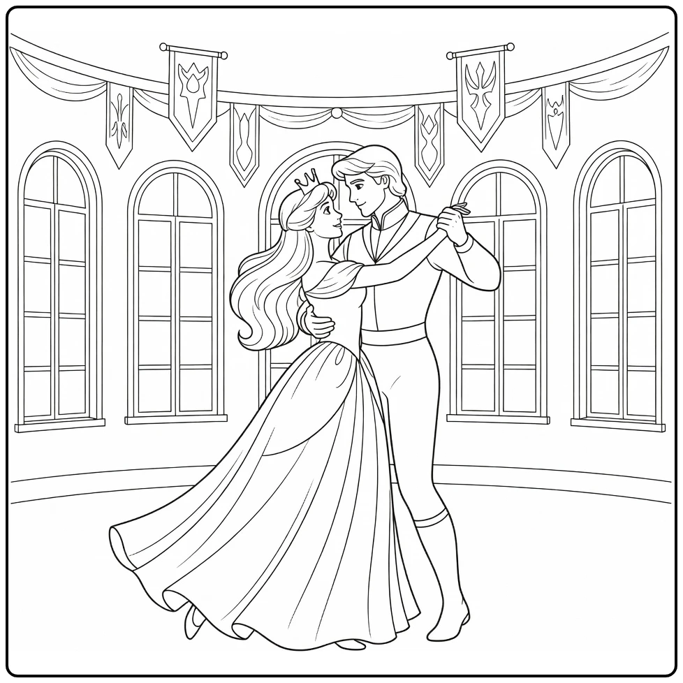 doornroosje coloring page balzaaldans with prins