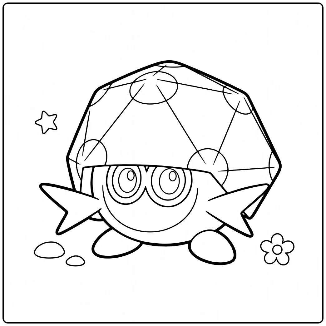 dottler coloring page Pokemon with flower