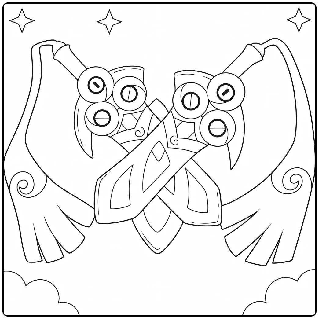 Doublade Pokemon for Kids coloring page