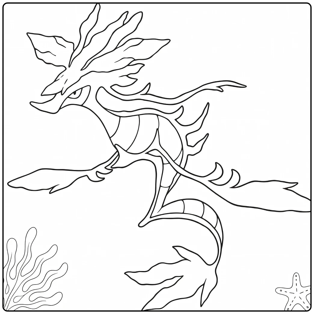 Dragalge Tough Sea Pokemon coloring page