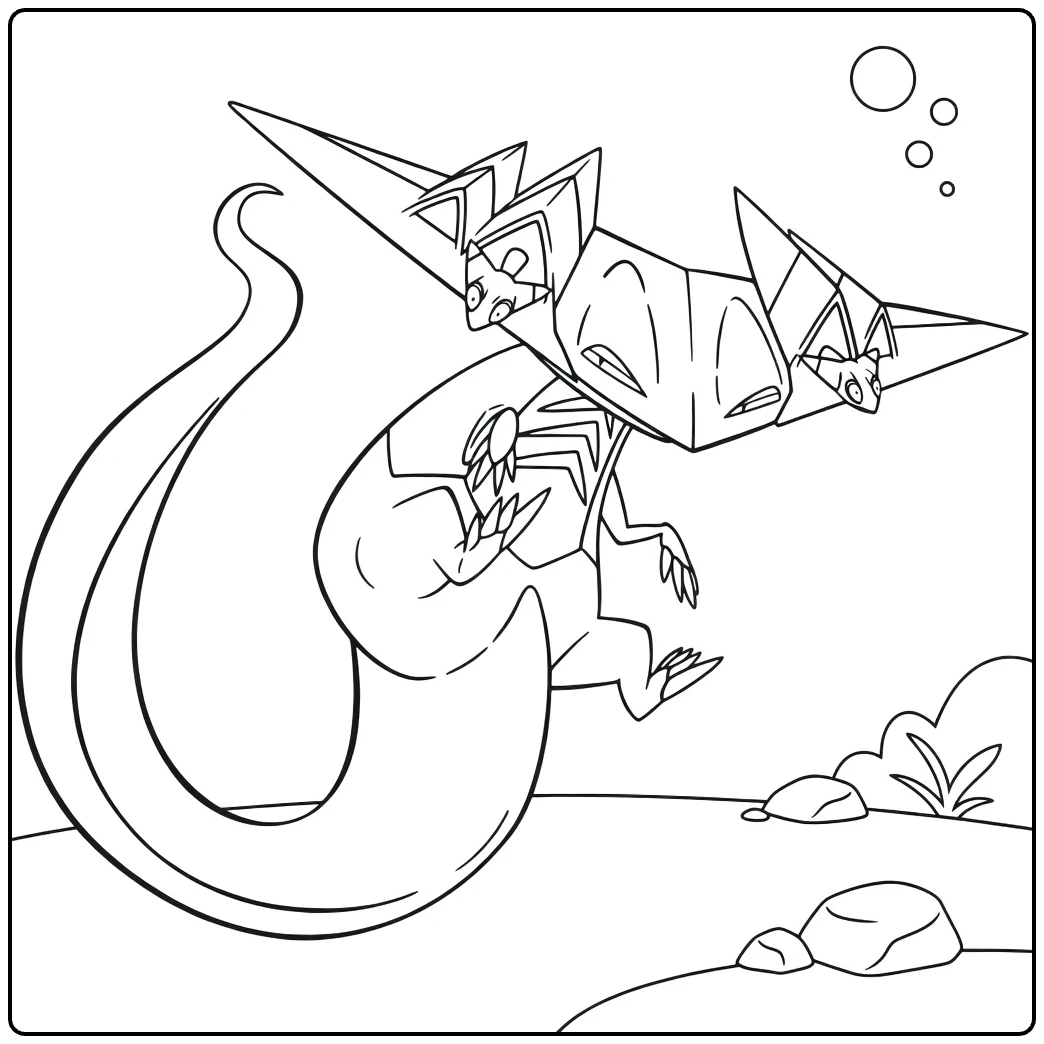 dragapult coloring page vliegend with dreepy Pokemon