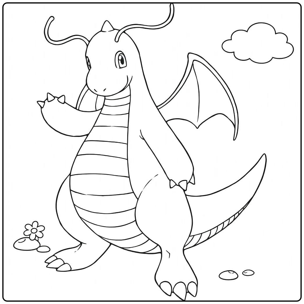 Dragonite for Kids coloring page
